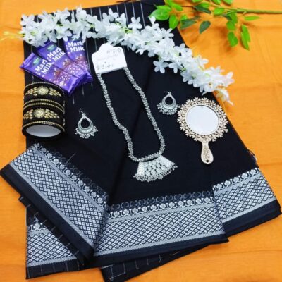 Black and white saree combo ।। কালো সাদা পাইর শাড়ি