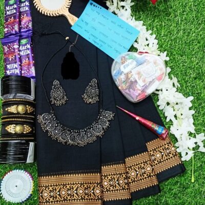 Black primum saree .Tangail cotton saree কালো কালার  শাড়ি, গিফট প্যাকেজ